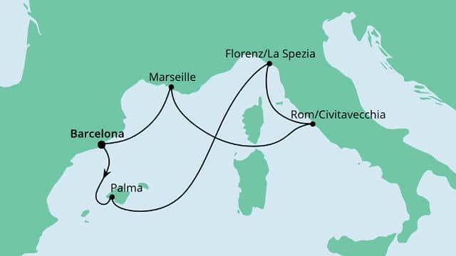 Spanien Kreuzfahrt Mediterrane Schätze mit AIDAcosma